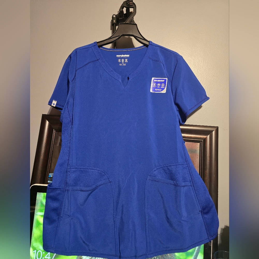 NEW Scrubstar Royal Blue V-Neck Scrub Top